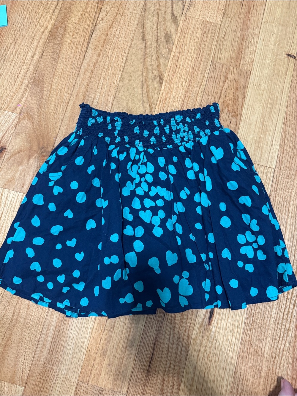 Old Navy Navy Skirt with Aqua Spot Print